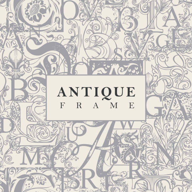 illustrations, cliparts, dessins animés et icônes de bannière vectorielle avec un cadre antique d’inscription - antiquary