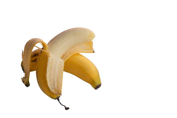 istock Ripe bananas with a yellow peel separate on a white background. 1297304120