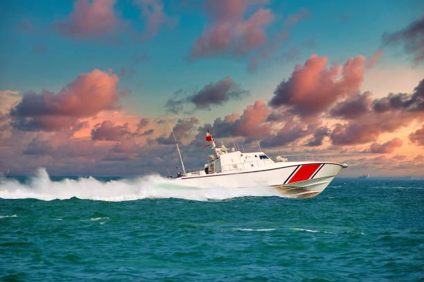 istock coast guard boat and cloudy sky 1297304968