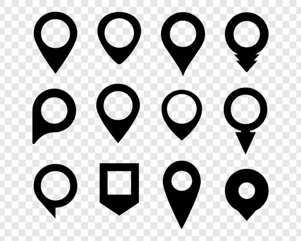 Map pin collection. location markers of different shape. Vector icons Map pin collection. location markers of different shape. Vector icons map pin stock illustrations