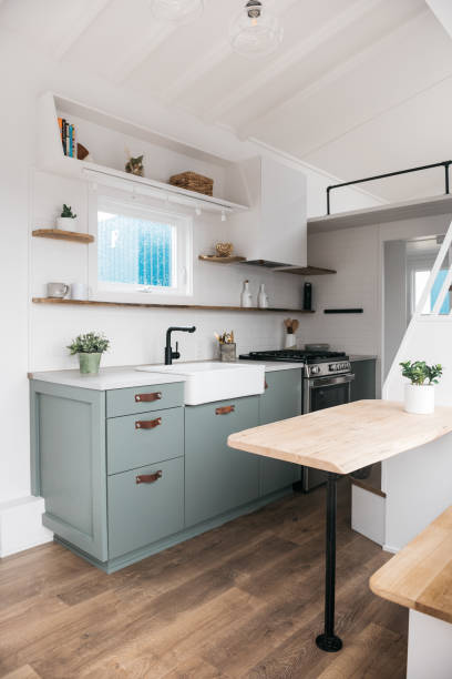 istock Vertical Photo of Tiny House Interior Decor 1297307526