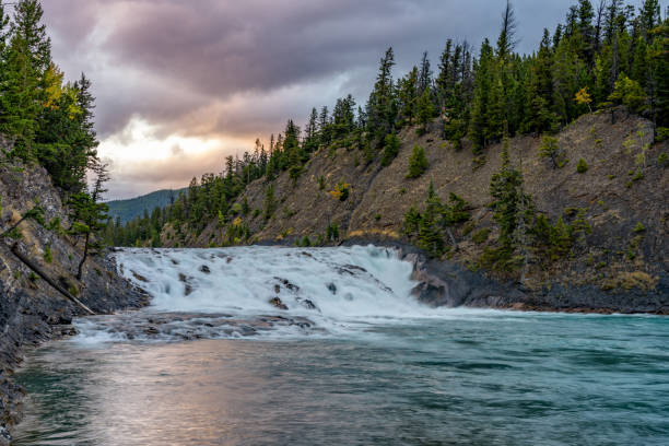 istock Bow Falls Viewpoint in autumn dusk. Banff National Park Bow River scenic 1297320107