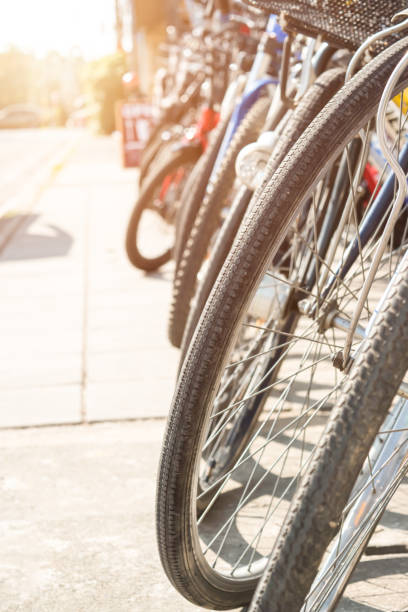 istock Many different bicycles, Rows of bikes in bicycle shop. Selective focus 1297324306