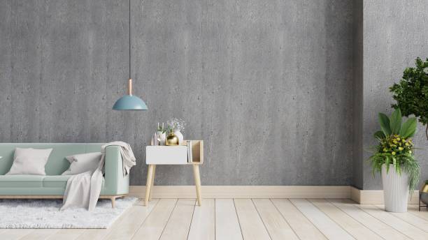 istock Concrete wall living room have sofa and decoration. 1297327168