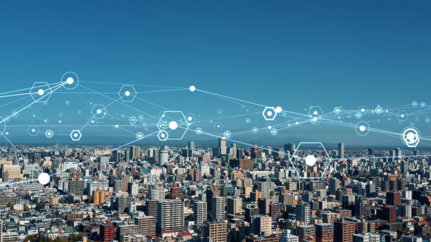 istock Smart city and communication network concept. 5G. IoT (Internet of Things). Telecommunication. 1297328288