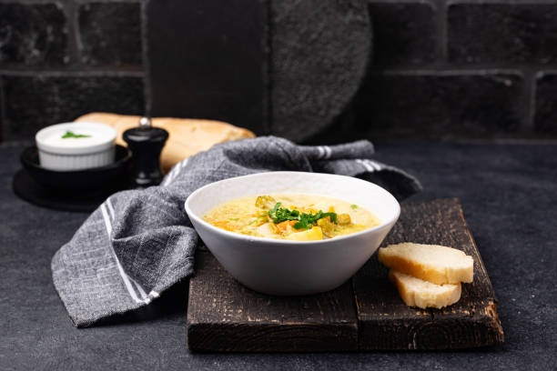 istock Vegetable soup with potato and cauliflower 1297331575