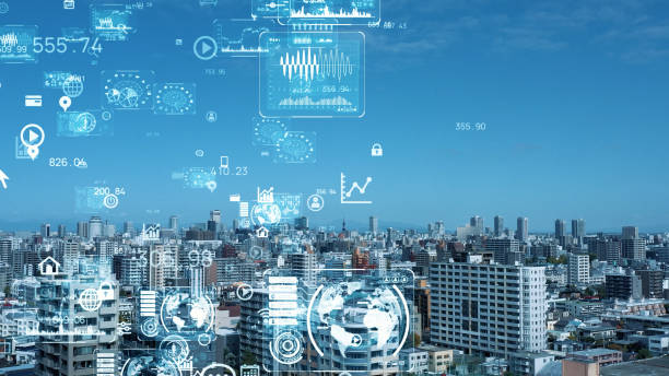 istock Smart city and communication network concept. 5G. IoT (Internet of Things). Telecommunication. 1297332999