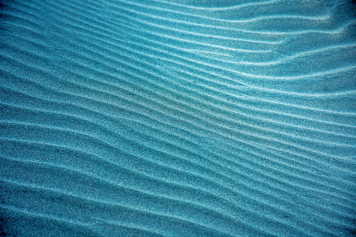 A Close-up Full Frame Abstract Rippled Sand Nature Background.