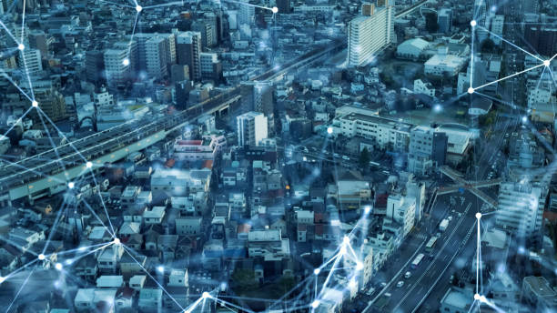 istock Smart city and communication network concept. 5G. IoT (Internet of Things). Telecommunication. 1297336315
