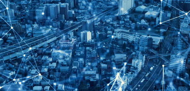istock Smart city and communication network concept. 5G. IoT (Internet of Things). Telecommunication. 1297336316