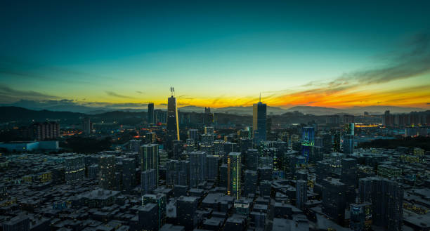 istock 3d rendering aerial view of cityscape skyline 1297345061