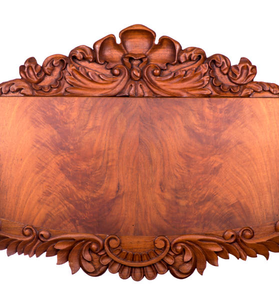 istock Carved pattern on wood, element of decor 1297355069