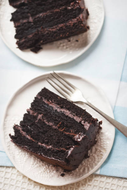 istock Chocolate layered cake. Dark chocolate cake made on buttermilk and cola 1297355917