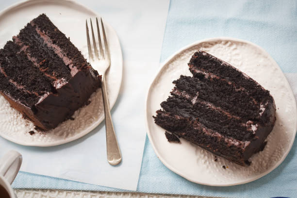 istock Chocolate layered cake. Dark chocolate cake made on buttermilk and cola 1297355923