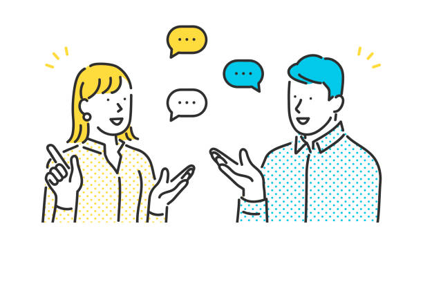 ilustrações de stock, clip art, desenhos animados e ícones de business person have a talk - comunicação ilustrações