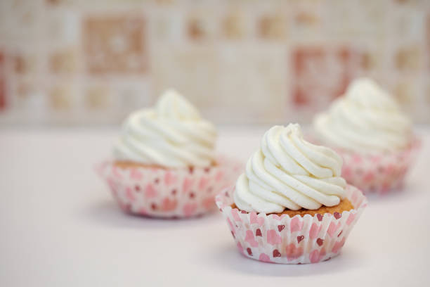 Cupcakes on blue plate