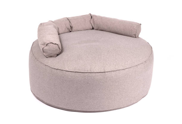 istock Enormous grey beanbag isolated on white background 1297362861