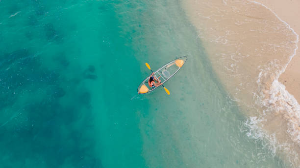 istock woman kayaking from sea to beach 1297364132