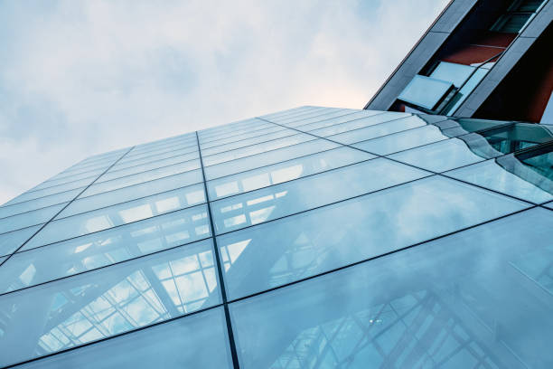 istock Modern business center. Fully glass buildings. 1297367995