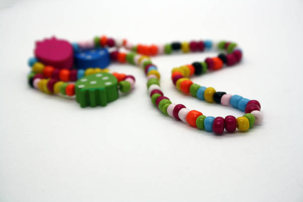 istock A bracelet made of beads on a white background. 1297370491