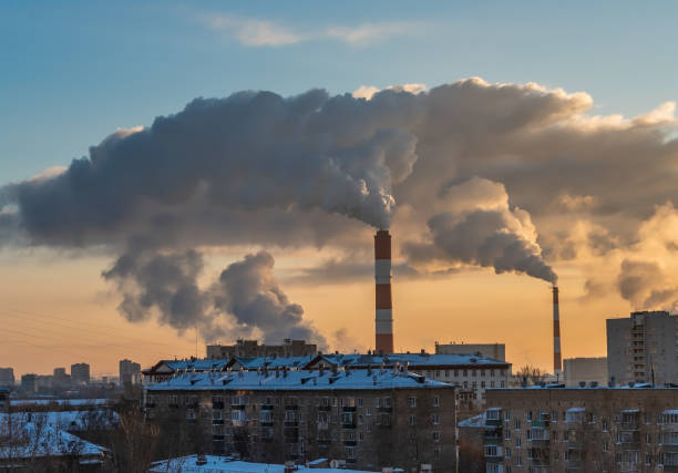 istock Winter Cityscape at sunset during hard frost. 1297373742