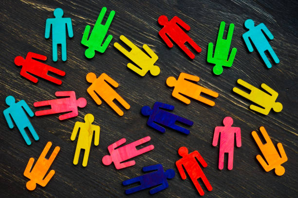istock Colorful figures as background. Diversity and inclusion concept. 1297376066
