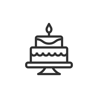 Birthday Cake Line Icon