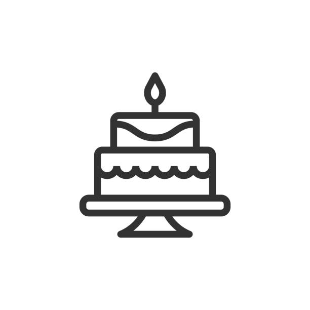 Birthday Cake Line Icon Birthday Cake Line Icon birthday cake stock illustrations