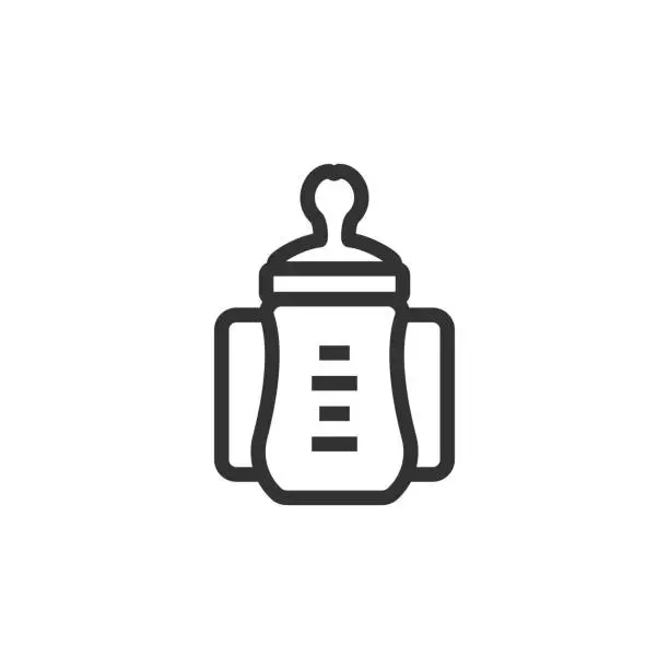 Vector illustration of Baby Bottle Line Icon