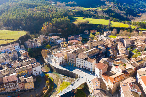 istock La Pobla de Lillet from bird's eye view 1297378861