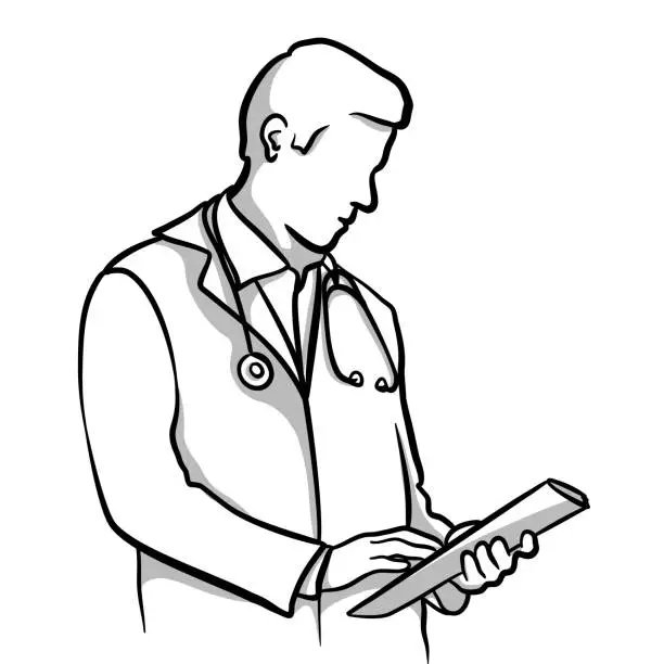 Vector illustration of Medical Doctor Upper Body
