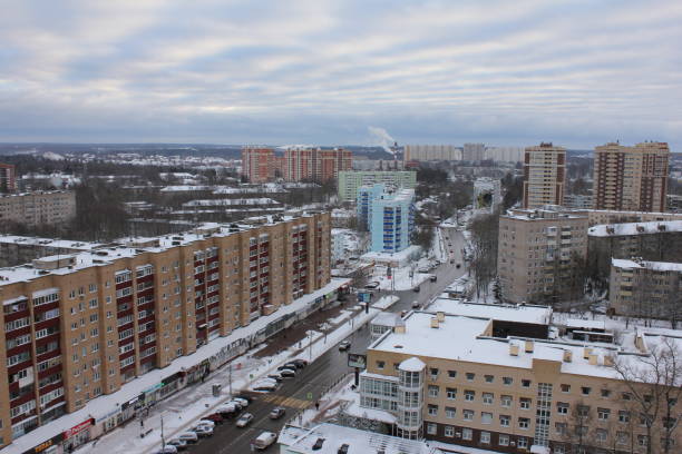 istock Incredible wavy clouds in winter over Solnechnogorsk 1297379159