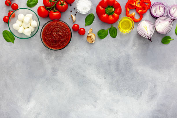 istock Ingredients for homemade pizza with ingredients 1297381492