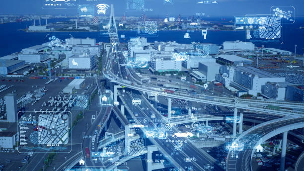 istock Transportation and technology concept. ITS (Intelligent Transport Systems). Mobility as a service. Smart logistics. 1297382178