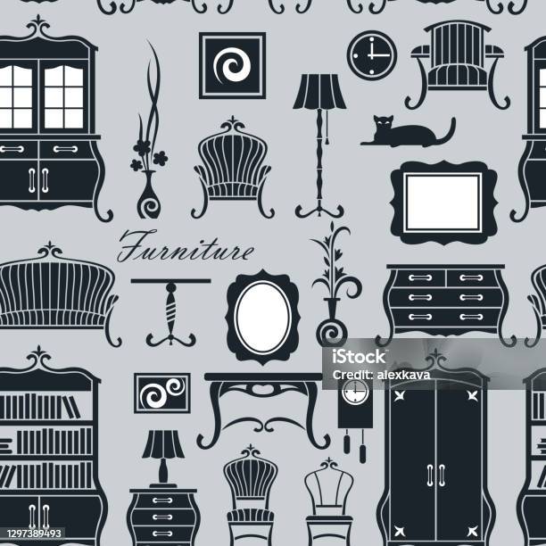 Seamless Home Interior Pattern Stock Illustration - Download Image Now ...