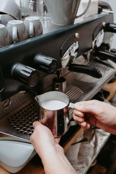 istock Coffee shop operation. The process of preparing drinks. 1297389736