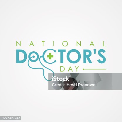 istock Typography for National Doctors Day with stethoscope 1297390242