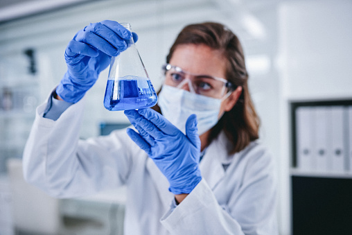 Shot of a scientist conducting research in a laboratory