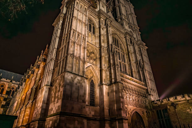 Gothic Canterbury cathedral illuminated at night in England U.K.