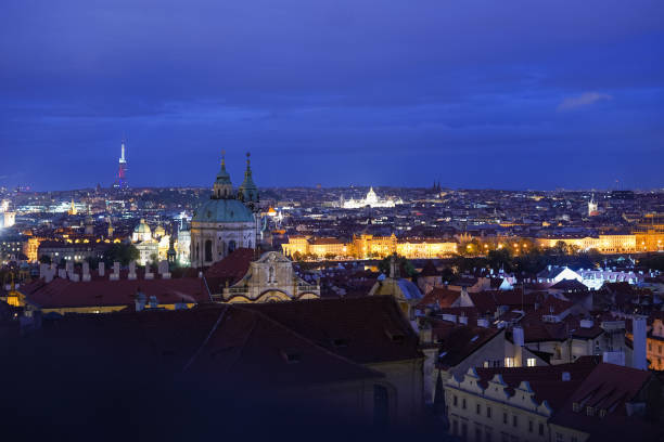 istock Prague night city view 1297396866