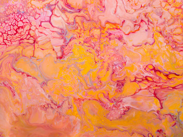 istock Beautiful abstract background. Pouring acrylic paint on canvas. 1297401599