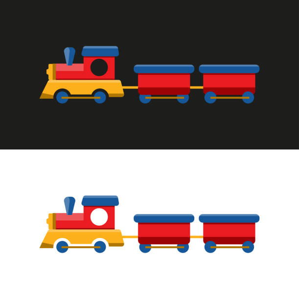 You draw a toy train. Vector image. Nice picture for children. miniature train stock illustrations