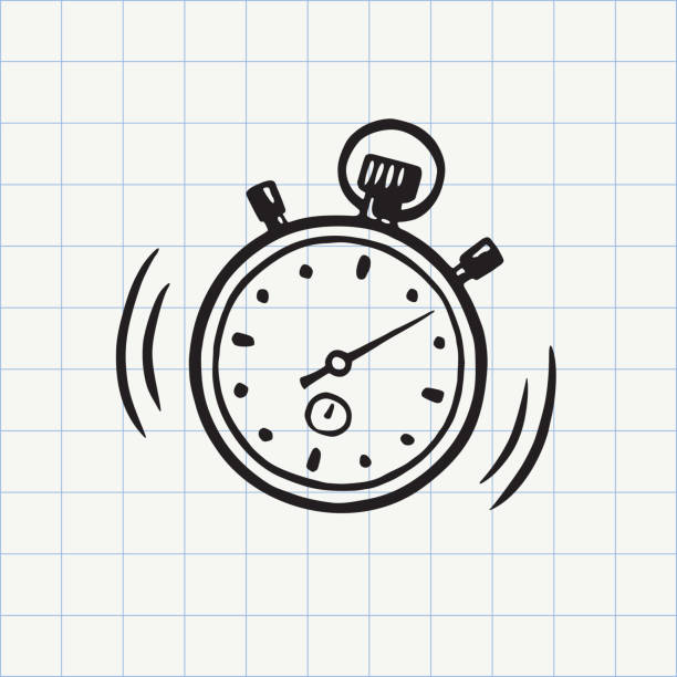 ilustrações, clipart, desenhos animados e ícones de ícone de doodle do cronômetro - stopwatch symbol computer icon watch