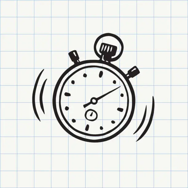 Vector illustration of Stopwatch doodle icon