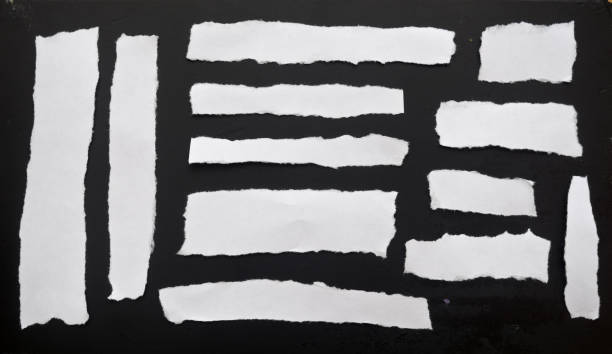 White papers White papers on a black background torn paper effect stock pictures, royalty-free photos & images