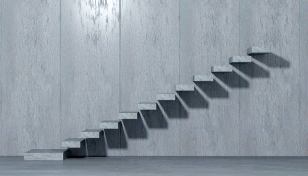 istock Ascending stairs abstract white 3d illustration 1297409842