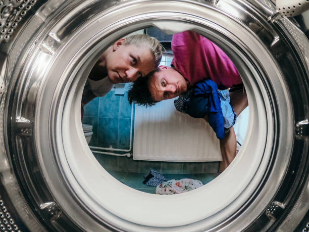 istock Inside of washing machine/dryer 1297415812