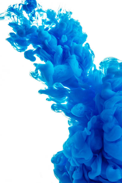 istock Blue ink abstract background isolated on white background. 1297419279