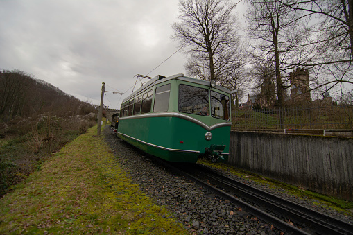 Konigswinter, NRW, Germany, cogwheel train at drachenfels, Konigswinter.