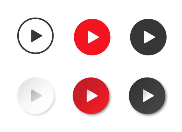 Play Button Icon vector set. vector Play Button Icons isolated on white background. Vector illustration play button stock illustrations